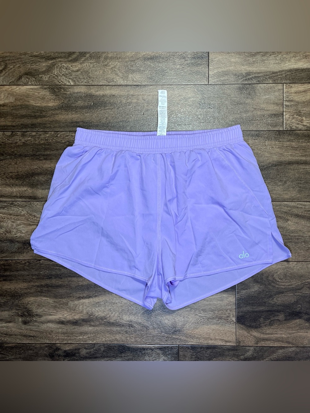Alo Yoga Stride Shorts Womens Medium Purple Lined Athletic Running Elastic Waist